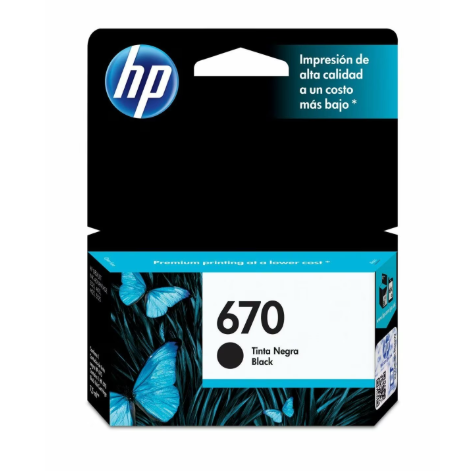 [103689] Cartucho HP 670 BLACK INK CARTRIDGE CZ113AL
