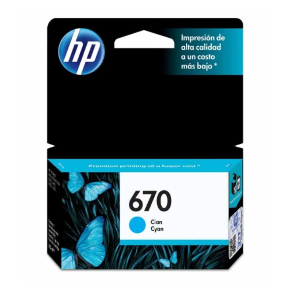 Cartucho HP 670 CYAN  INK CARTRIDGE CZ114AL