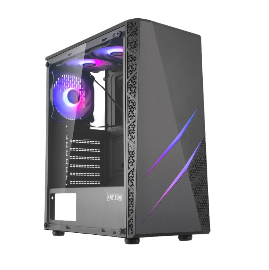 [103758] Gabinete Raptor Blaze Force V2 TG Mid-Tower RGB Fan x3