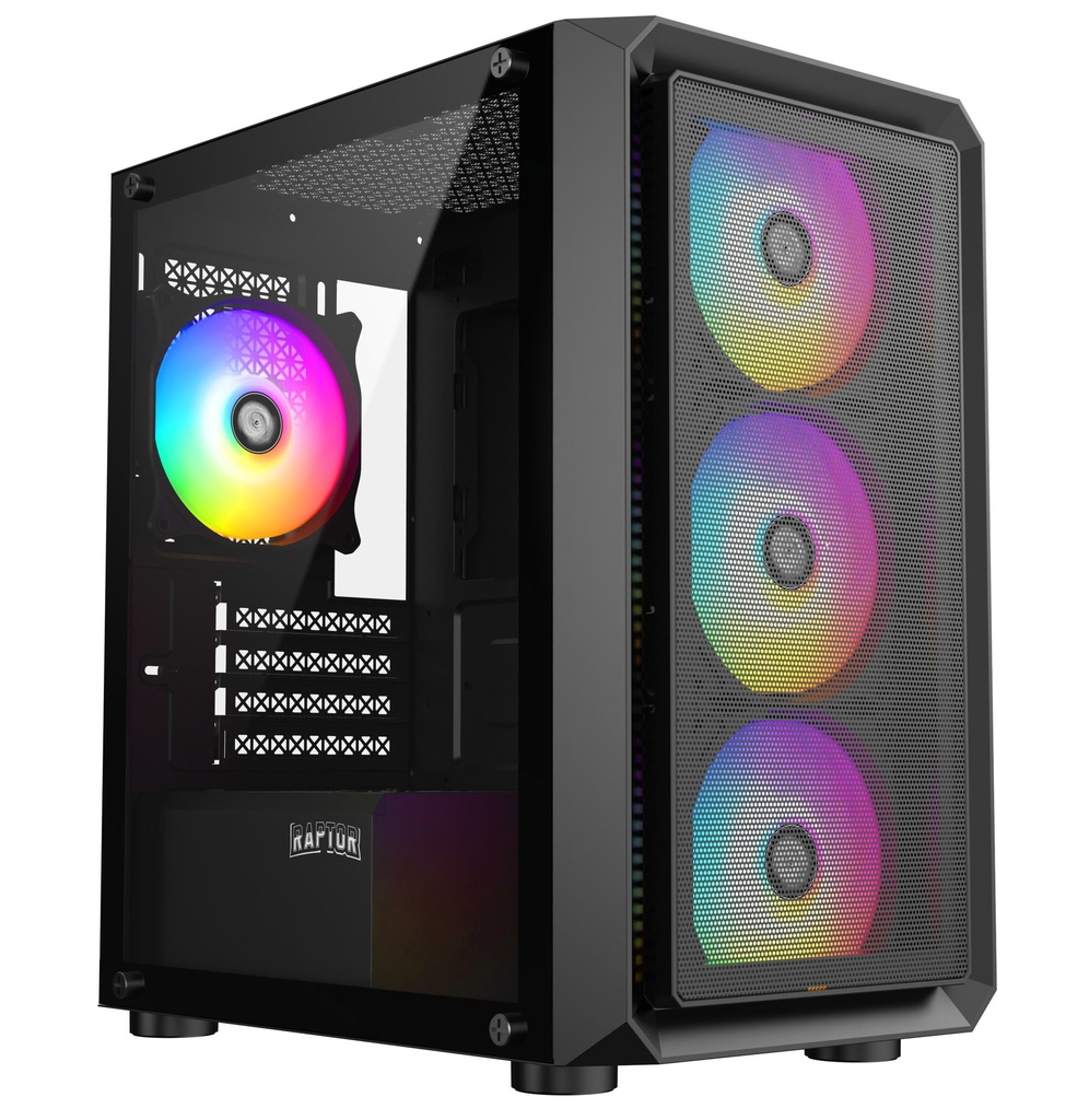 [103760] Gabinete Raptor Infinity Mesh TG x2 Mid-Tower RGB Fan x4