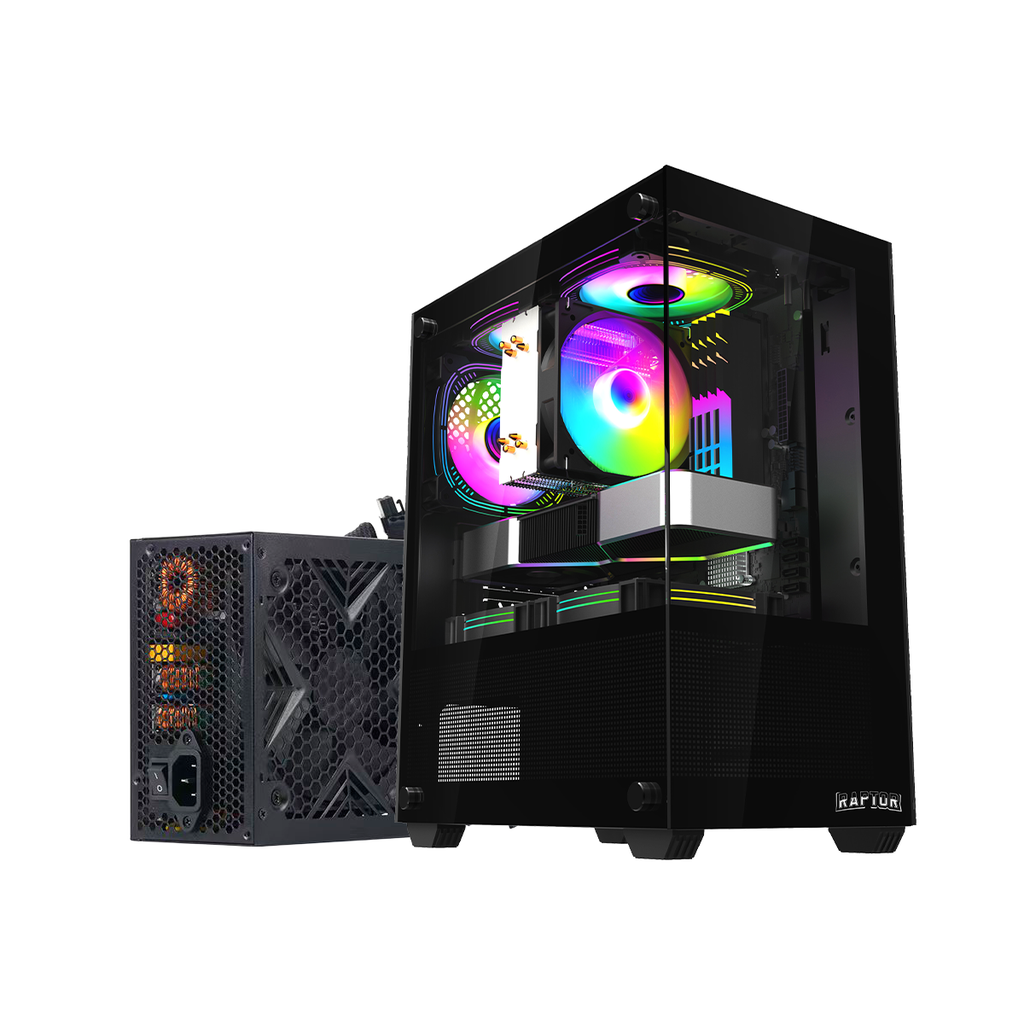 Gabinete Gamer Raptor Nova Prime con Fuente Raptor Volt 650W 80+ Bronze