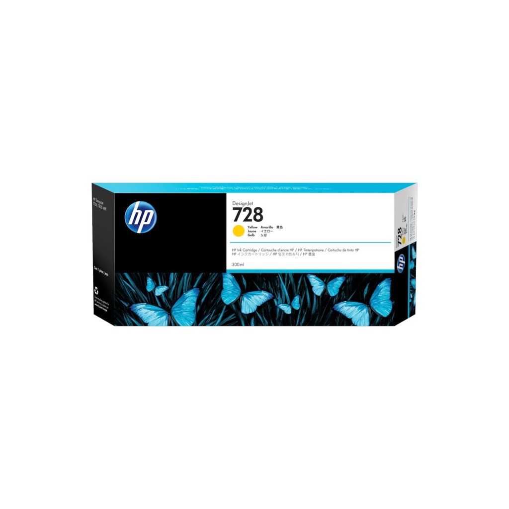 F9K15A HP 728 300-ml Yellow Ink Cartridge (7913)