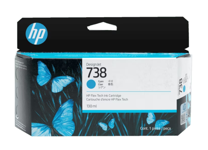 498N5A HP 738 130-ml Cyan DesignJet Ink (8860)