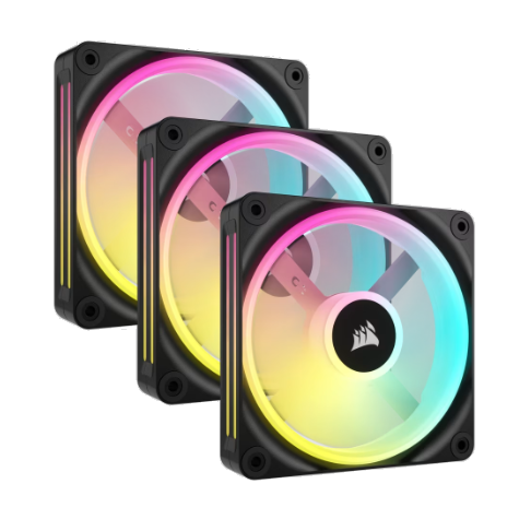 [103946] Fan Cooler Corsair iCUE LINK QX120 RGB 120mm Magnetic Dome Black Pack x3