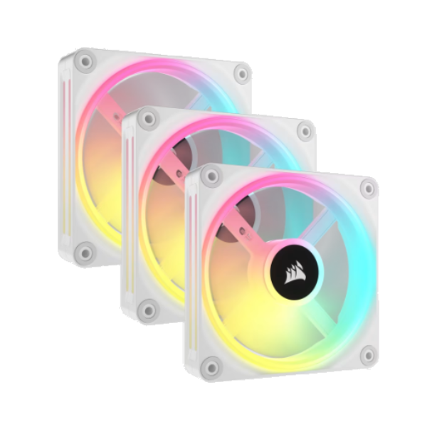 Fan Cooler Corsair iCUE LINK QX120 RGB 120mm Magnetic Dome White Pack x3
