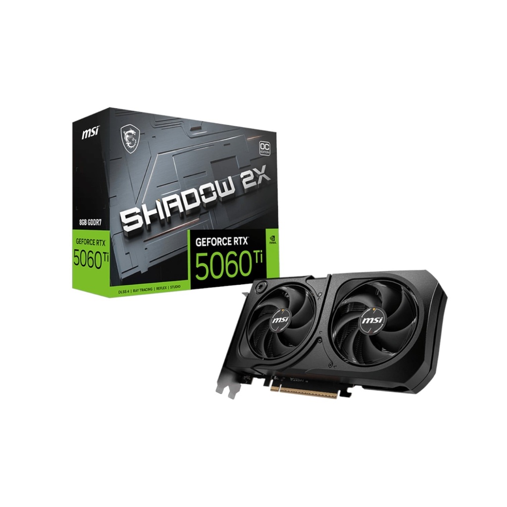 Placa de Video MSI GeForce RTX 5060 Ti SHADOW 2X OC PLUS 8G