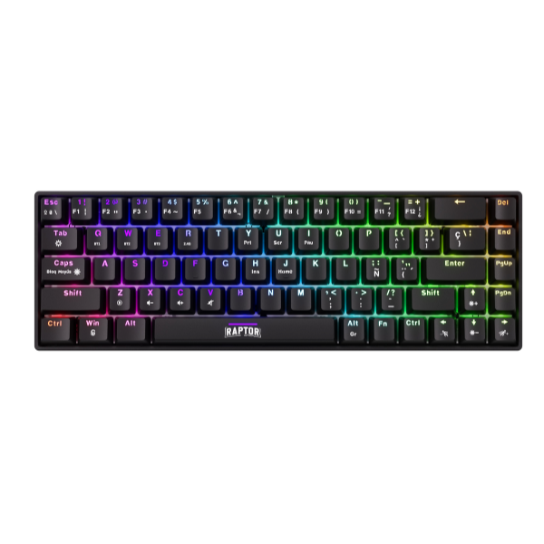 Teclado Raptor Fireclaw M68 Wireless Mecanico Retroiluminado Red