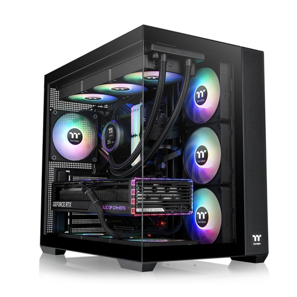 [100981] Gabinete TT View 380 Mid-Tower TG x2 Fan ARGB x4 Black