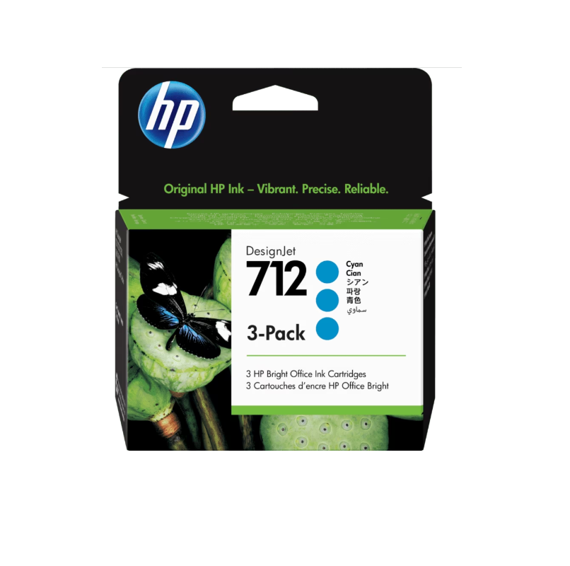 [101011] Cartucho HP 712 Pack x 3 Cyan Ink Cartridge 29 ml
