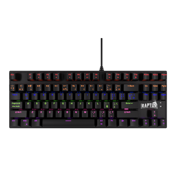 [101051] Teclado Raptor Fireclaw M87 Mecanico Retroiluminado Switch Red Outemu