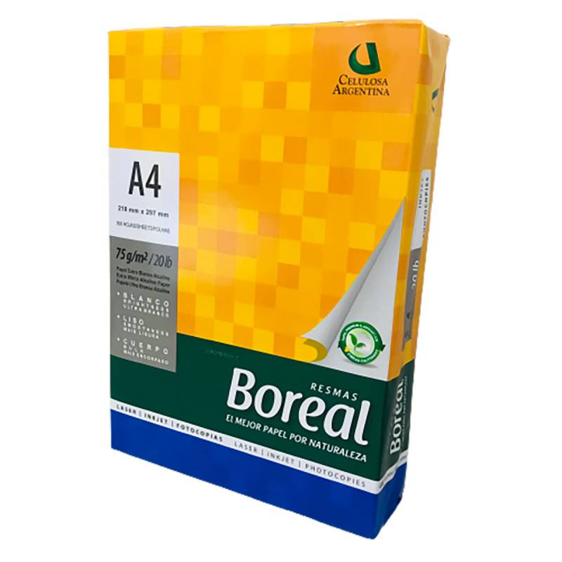 [101198] Resma Boreal A4 75 Grs Pack x 10 Unidades