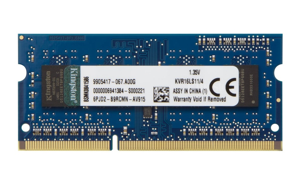 [101202] Memoria SODIMM DDR3 4Gb 1600 Kingston (9784)