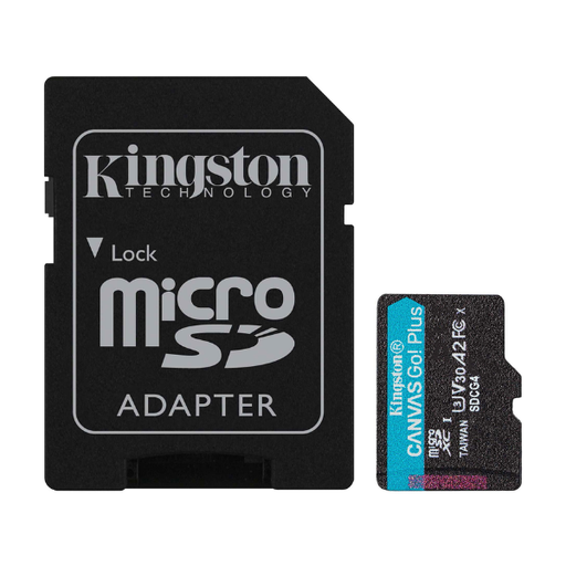 [100180] MicroSD KINGSTON 128 GB c/Adap Canvas GO! Plus Gen4