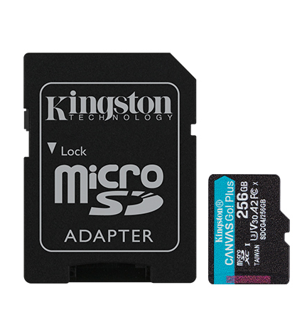 [100181] MicroSD KINGSTON 2 56GB c/Adap Canvas GO! Plus Gen4