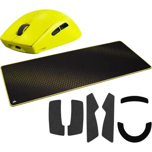 [100374] Mouse Corsair M75 Air Wireless Yellow + Mouse Pad Black/Yellow